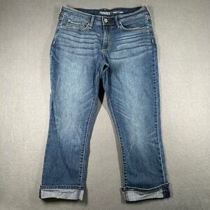 Signature Levi Strauss Jeans Womens 12 Modern Capri Blue Denim Cropped Jeans